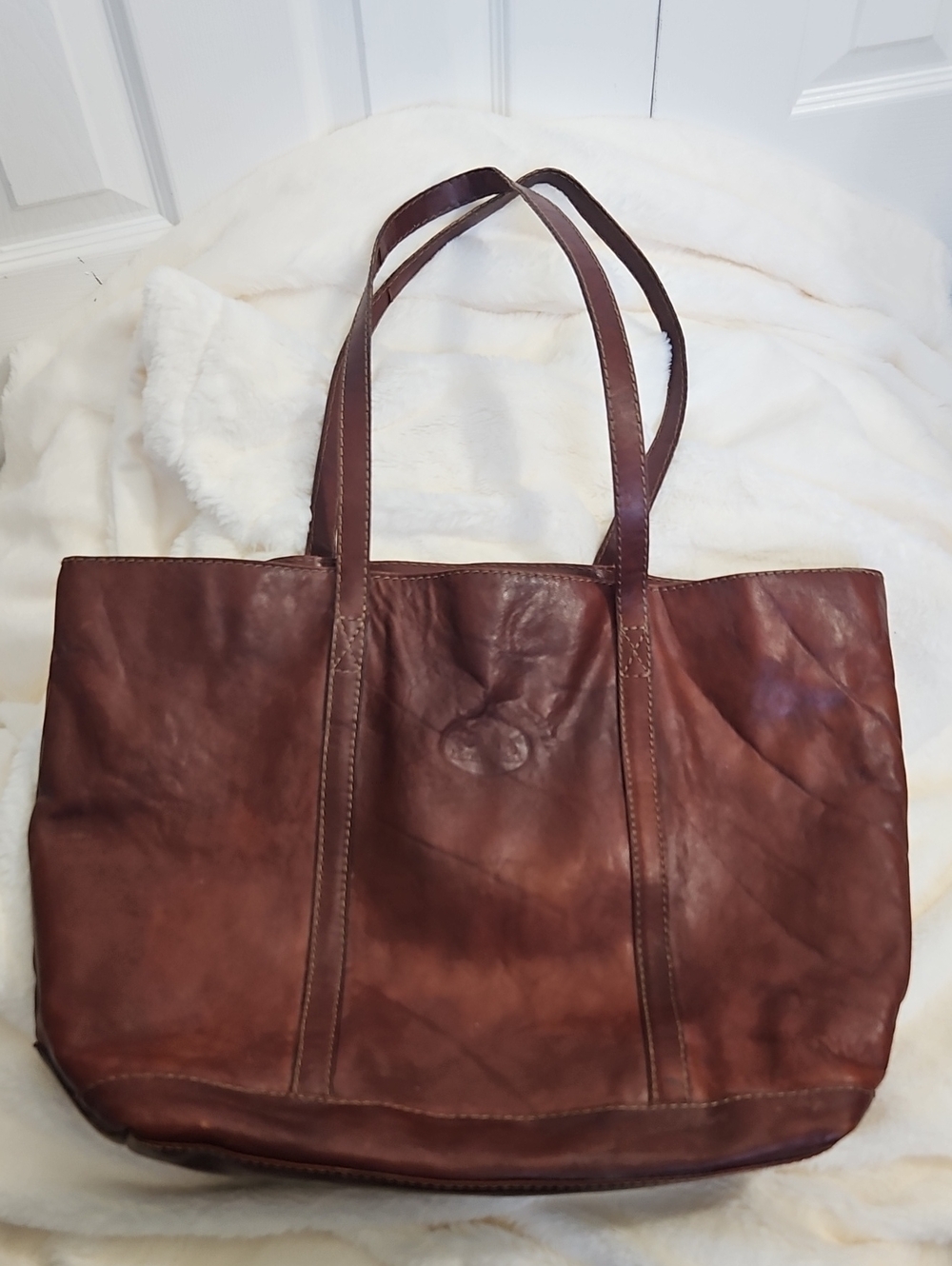 The Fargo Made in Italy Oversized Brown Leather Tote Bag